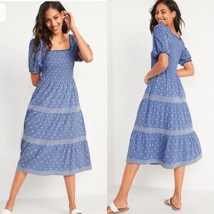 Old Navy Blue Floral Midi Dress